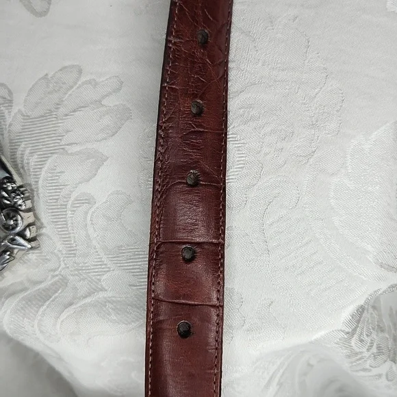 Brighton Mickey Mouse Train Lizard Print Belt Size 32 - Picture 7 of 13